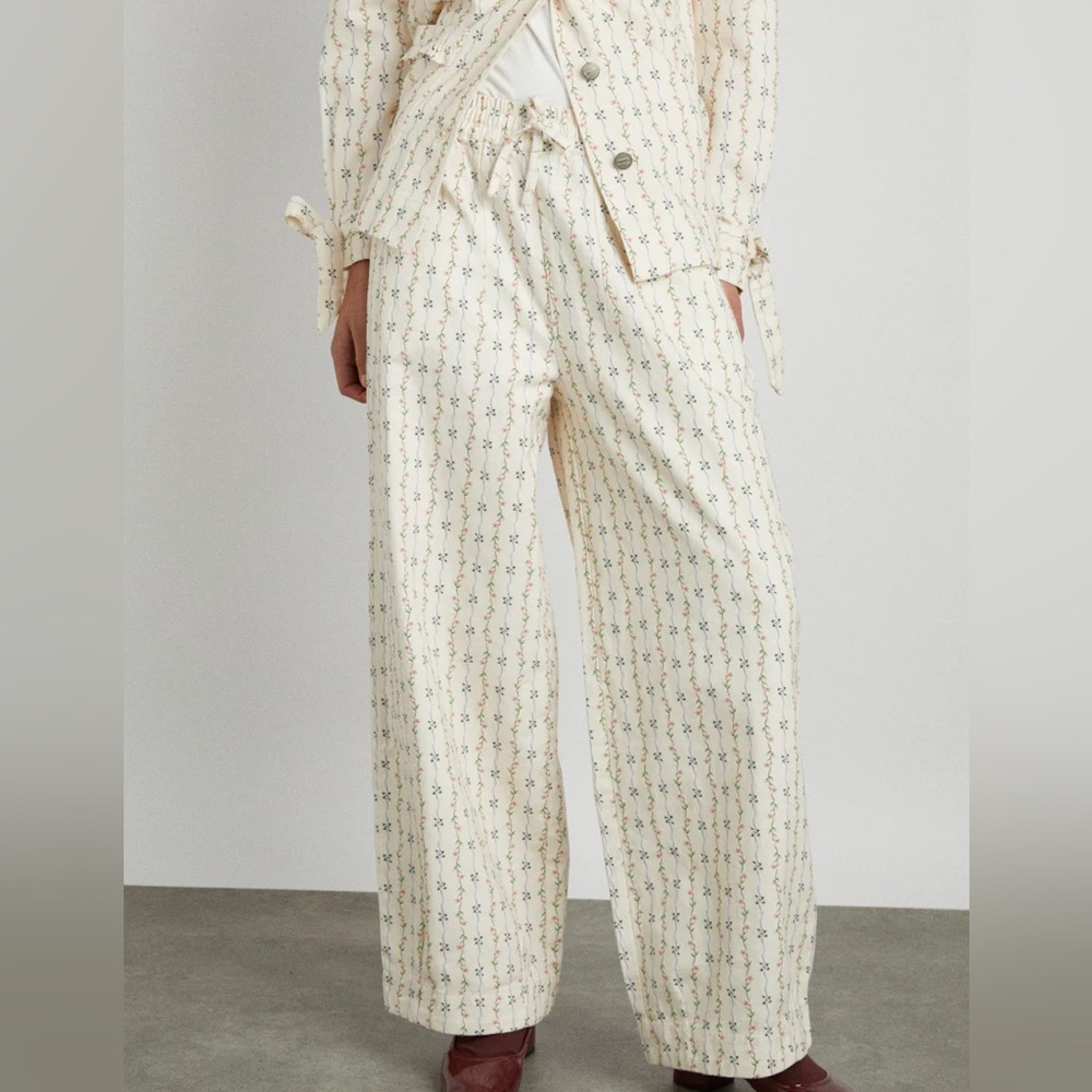 Women's Cream Wide Leg Pants